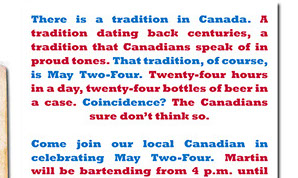 Print collateral for The Boardroom: postcard for First Call on New Year's Day and poster for May Two Four